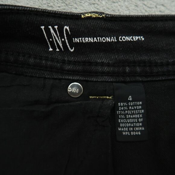 INC International Concepts Jeans Women's 4 Black Low-Rise Skinny 31.5" Inseam - Picture 9 of 16